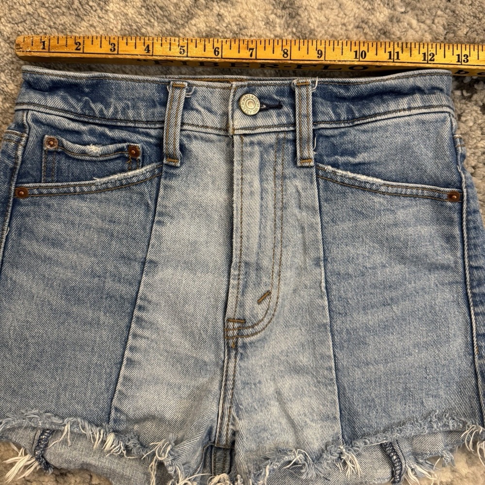 Abercrombie And Fitch High Rise Mom Short Women's Size 24 Denim - Picture 5 of 7